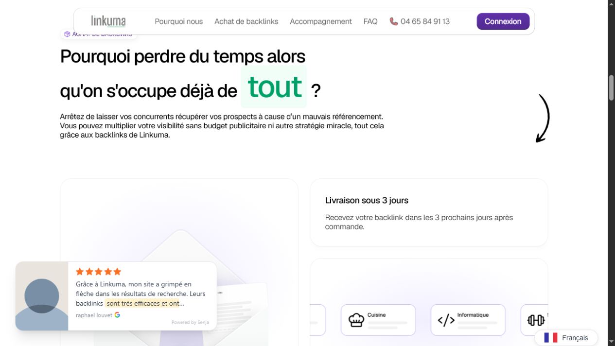 Public Linkuma backlink offer presentation