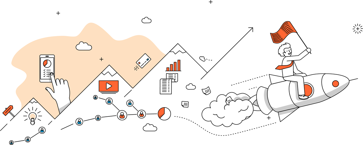 Rankerfox illustration of SEO tools and business growth