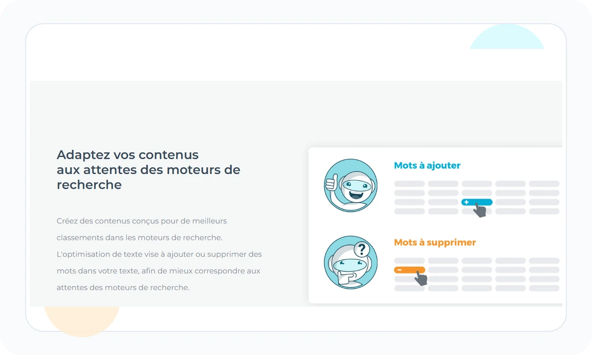 Public 1.fr page about adapting content to search engines