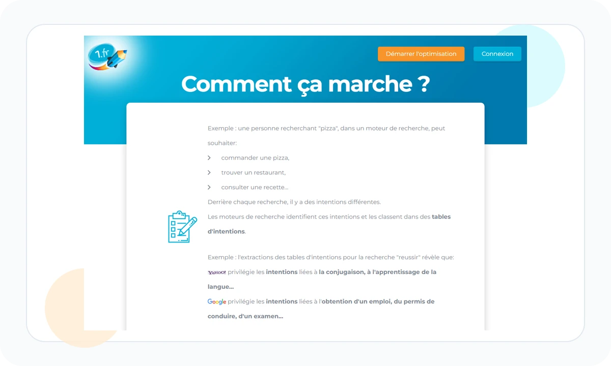 Public 1.fr page explaining intention tables