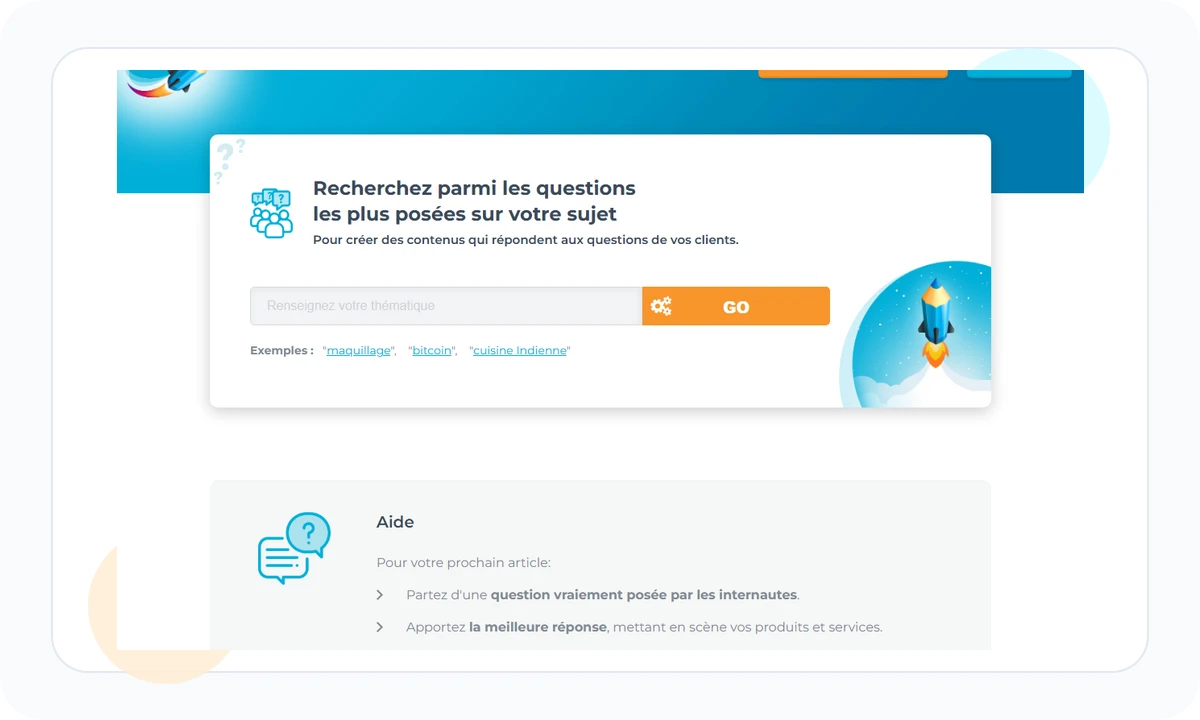 Public 1.fr question research page around a topic