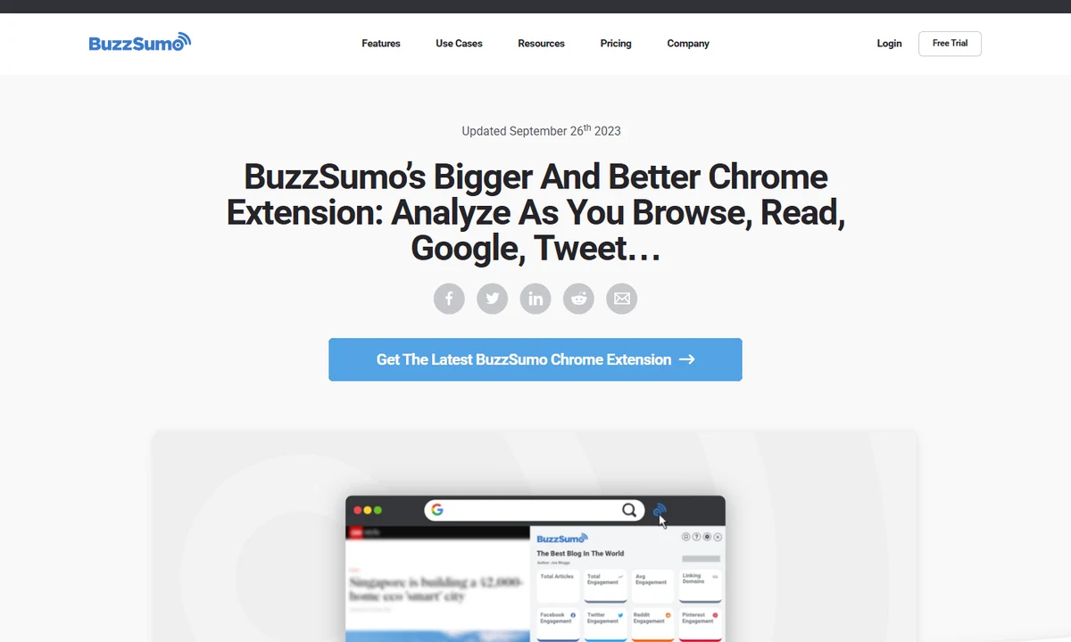 Public preview of the BuzzSumo Chrome Extension