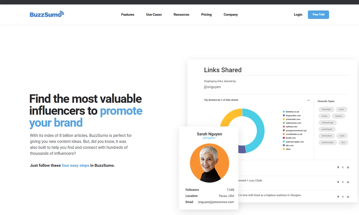 Public preview of BuzzSumo influencer discovery