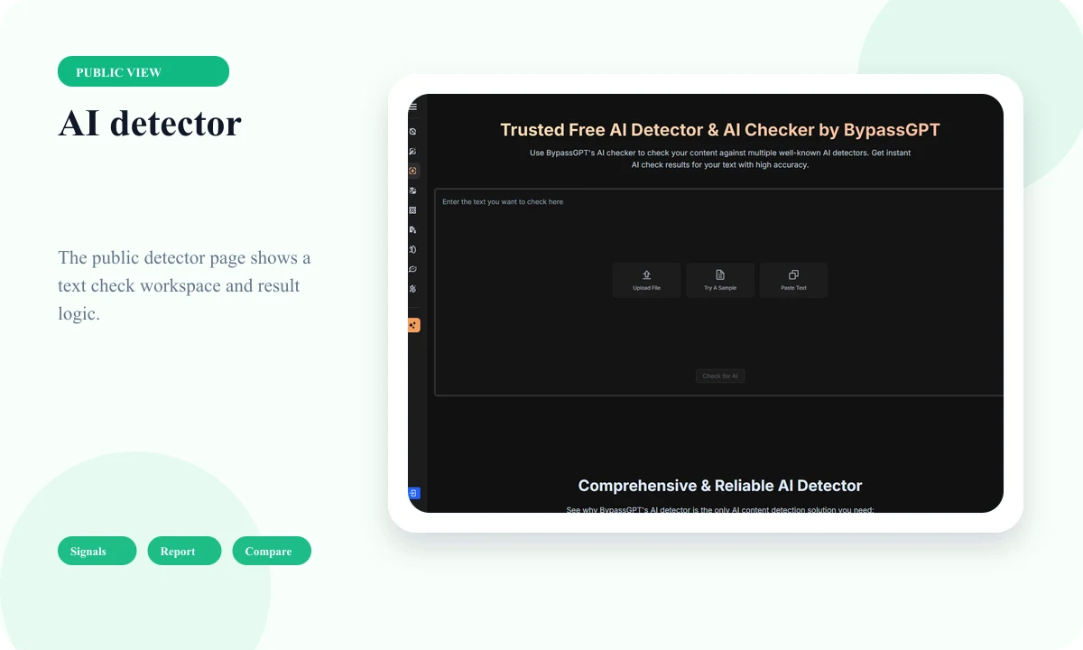 Public preview of the BypassGPT AI Detector