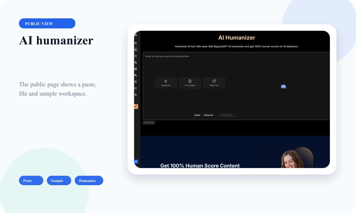Public preview of the BypassGPT AI Humanizer module