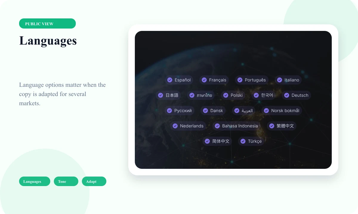 Public preview of BypassGPT language options