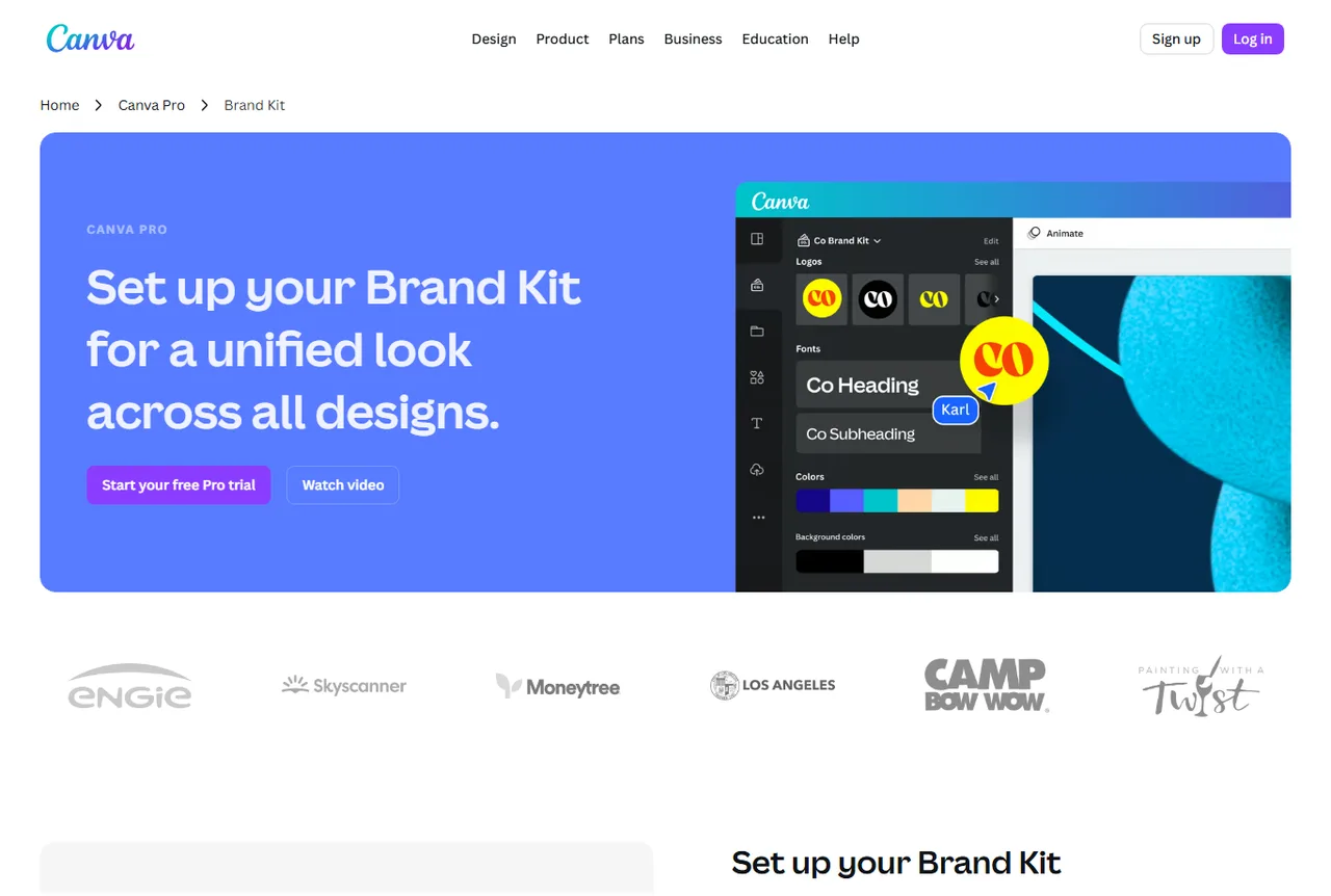 Aperçu public Canva Pro du Brand Kit pour garder une identité visuelle unifiée