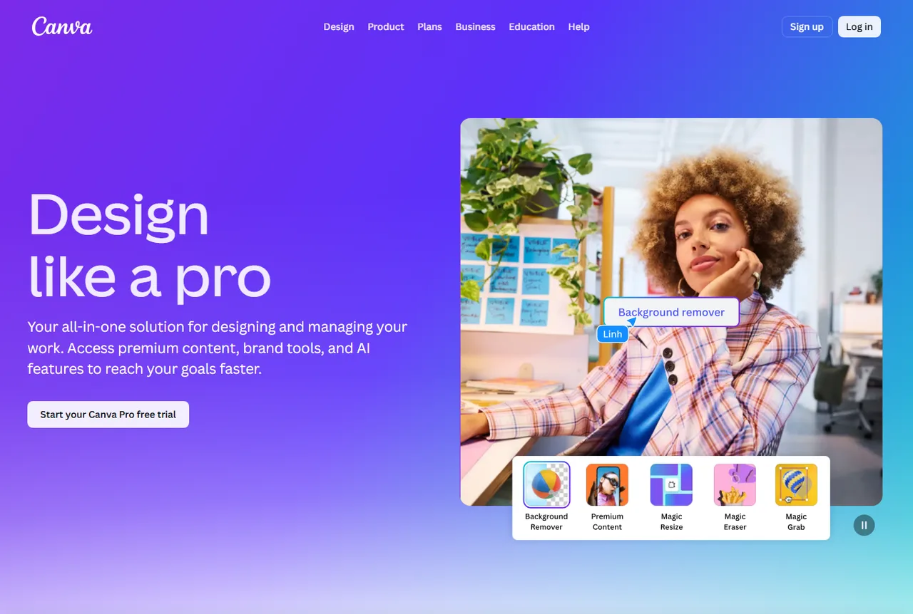 Public Canva Pro preview of support creation