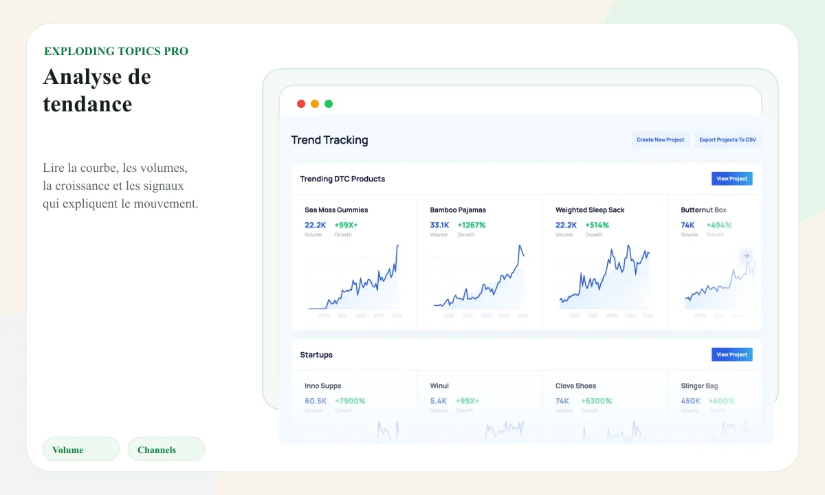 Official public preview of an Exploding Topics Pro trend analysis