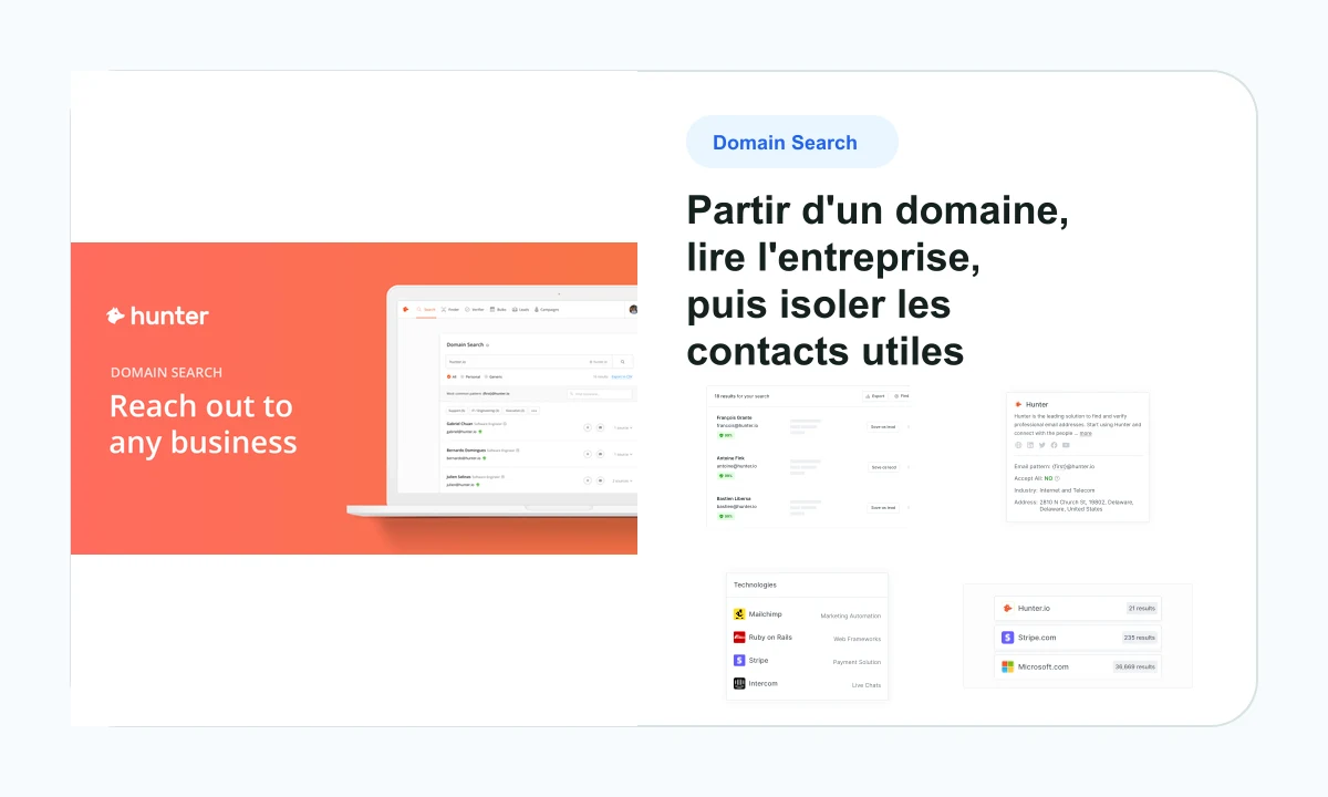 Aperçu public de Domain Search dans Hunter