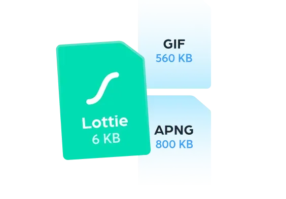 Aperçu public IconScout comparant la légèreté d'une animation Lottie