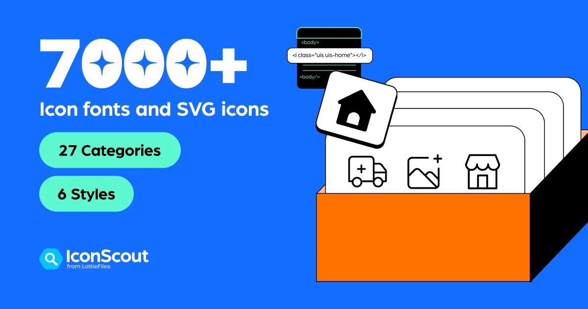 Aperçu public IconScout Unicons avec catégories et styles d'icônes