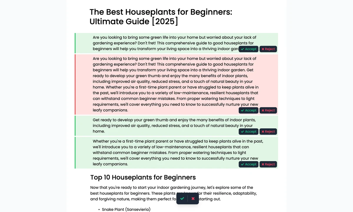 Public Keysearch AI editor applied to an article