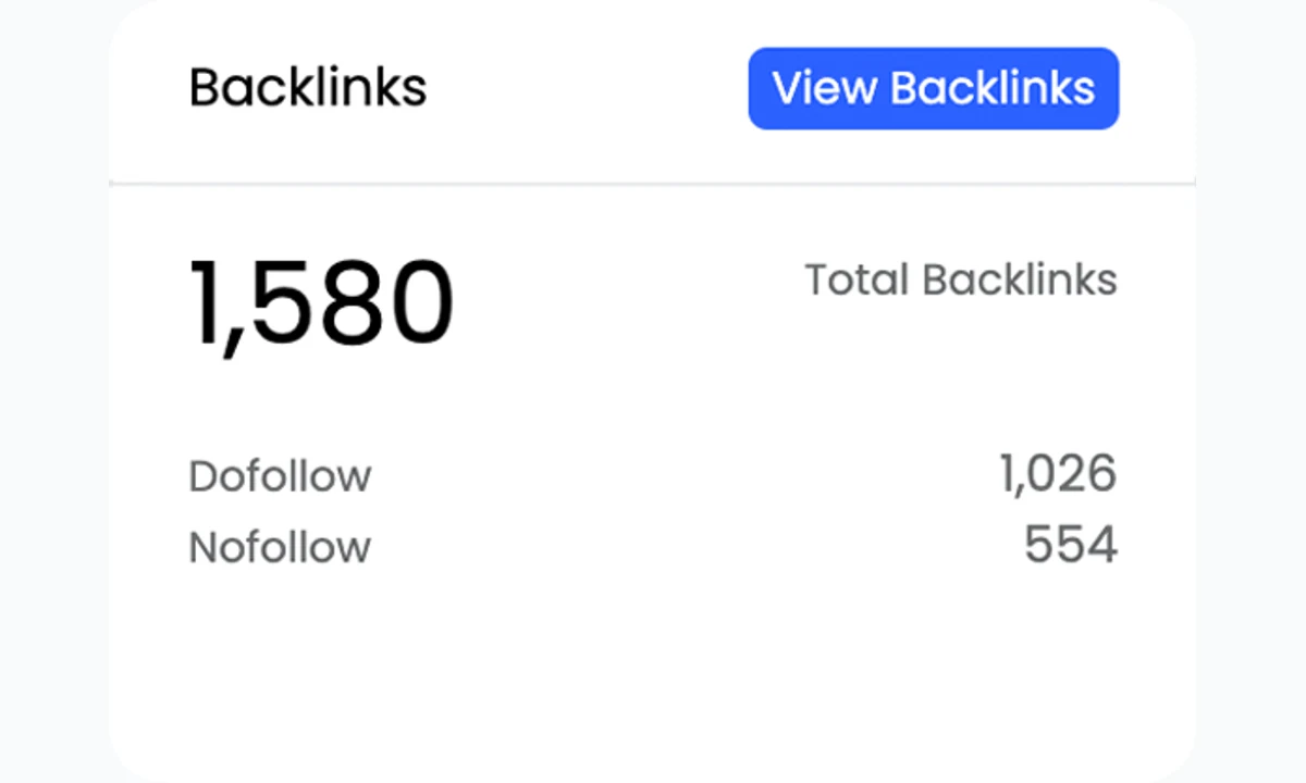 Public Keysearch backlinks overview with dofollow and nofollow totals