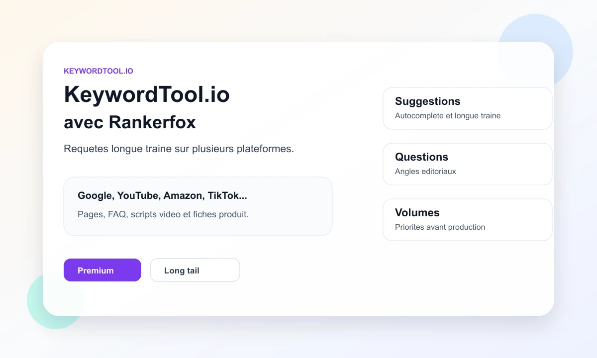 Composition KeywordTool.io avec Rankerfox