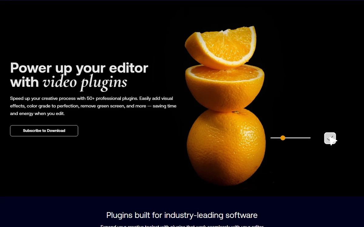 Public MotionArray preview of the video plugins page featuring effects and editing tools