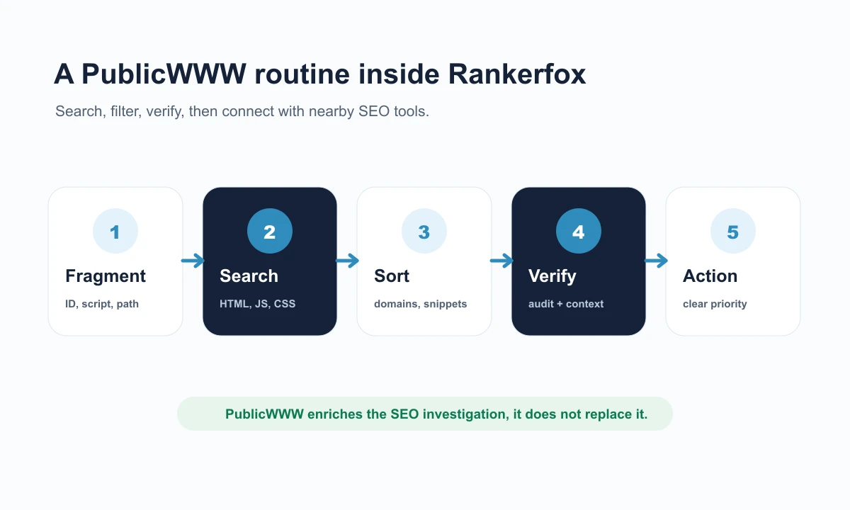 PublicWWW routine with Rankerfox