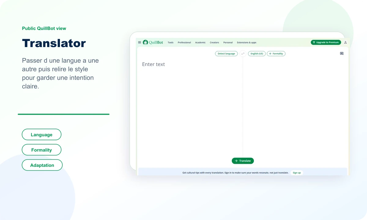 Public preview of the QuillBot translator