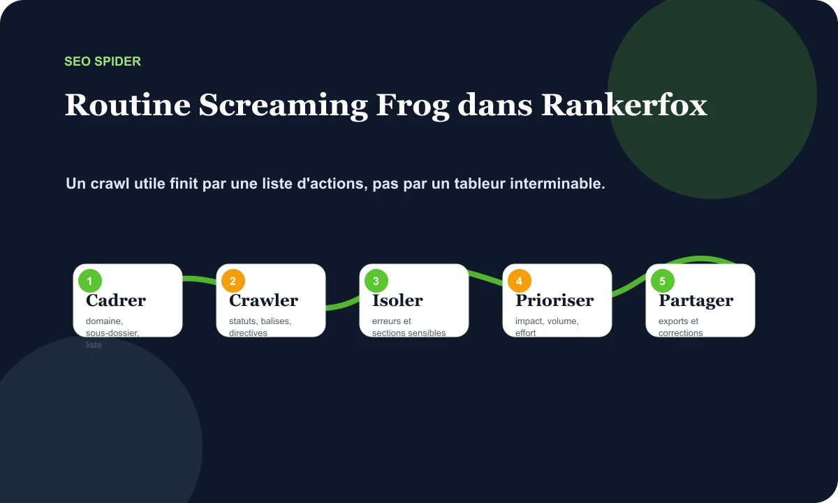 Routine Screaming Frog SEO Spider avec Rankerfox