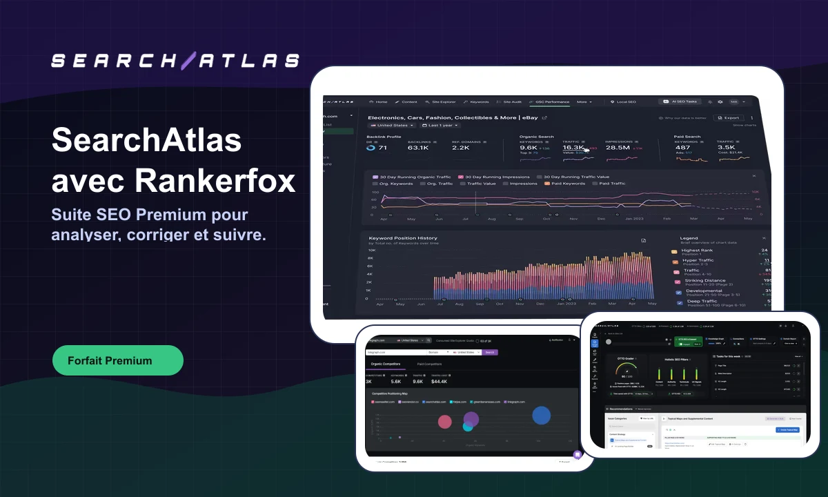 Aperçu SearchAtlas avec Rankerfox