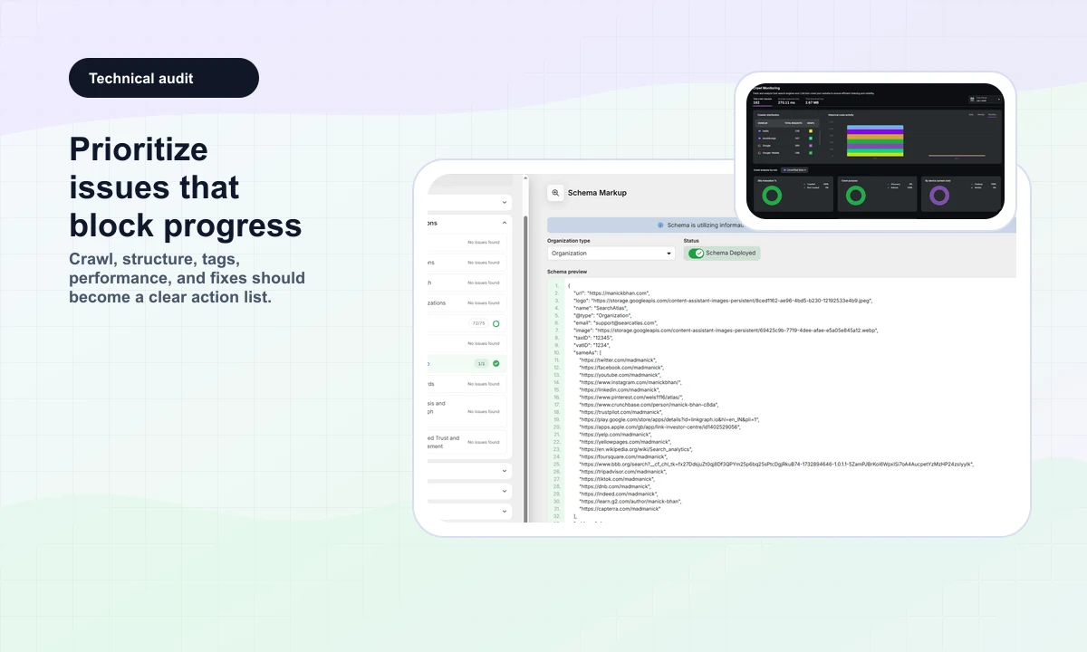 Public SearchAtlas preview of technical audit and crawl data