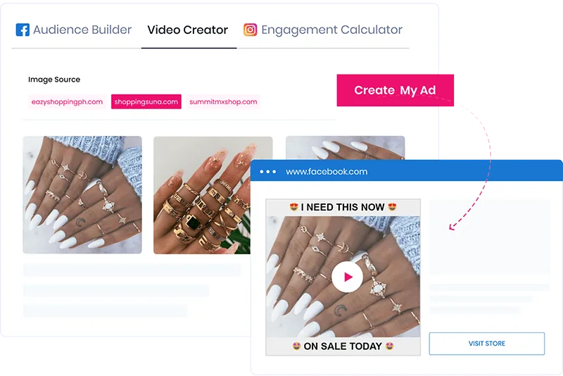 Aperçu public Sell The Trend montrant des outils marketing, audience builder et créateur vidéo
