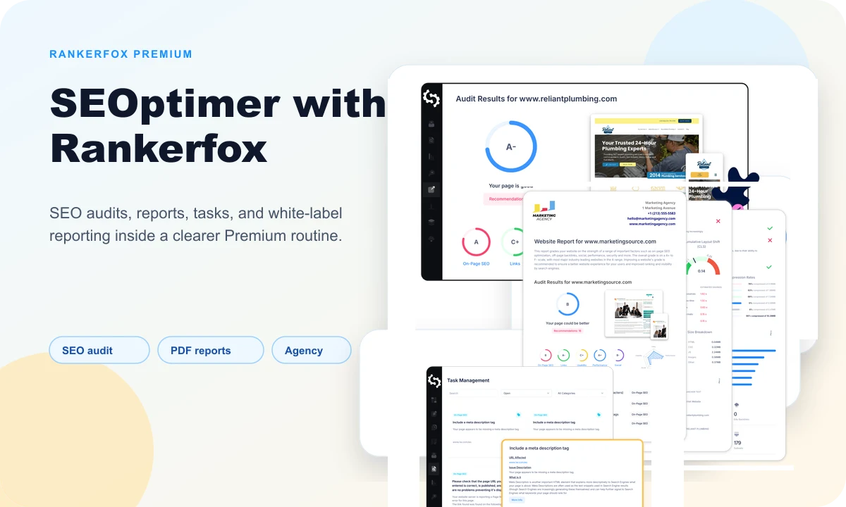 SEOptimer with Rankerfox preview