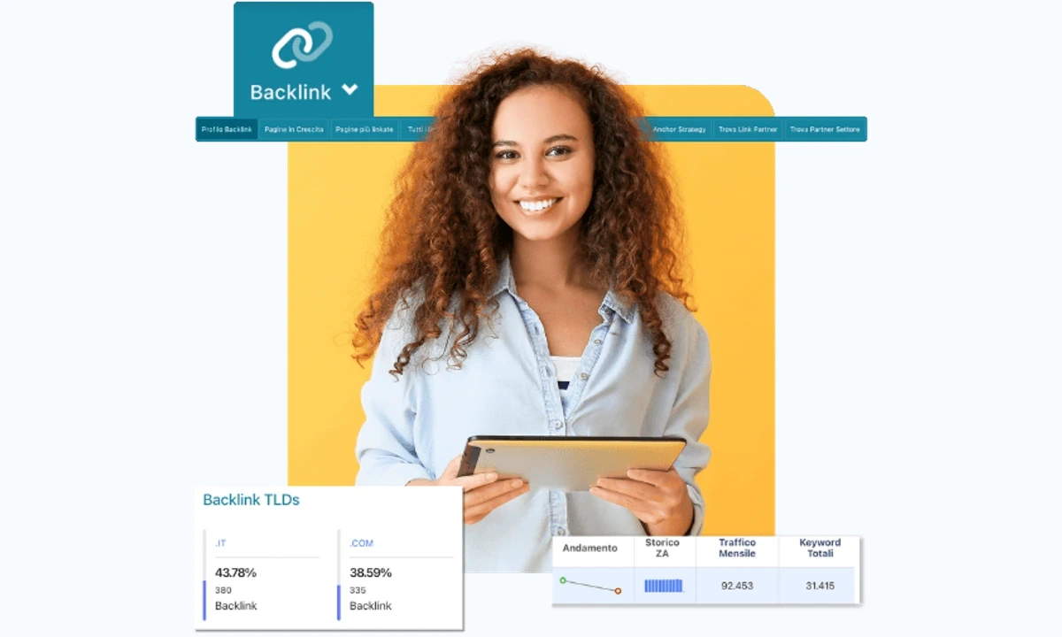 Aperçu public SEOZoom Link Building avec indicateurs de backlinks
