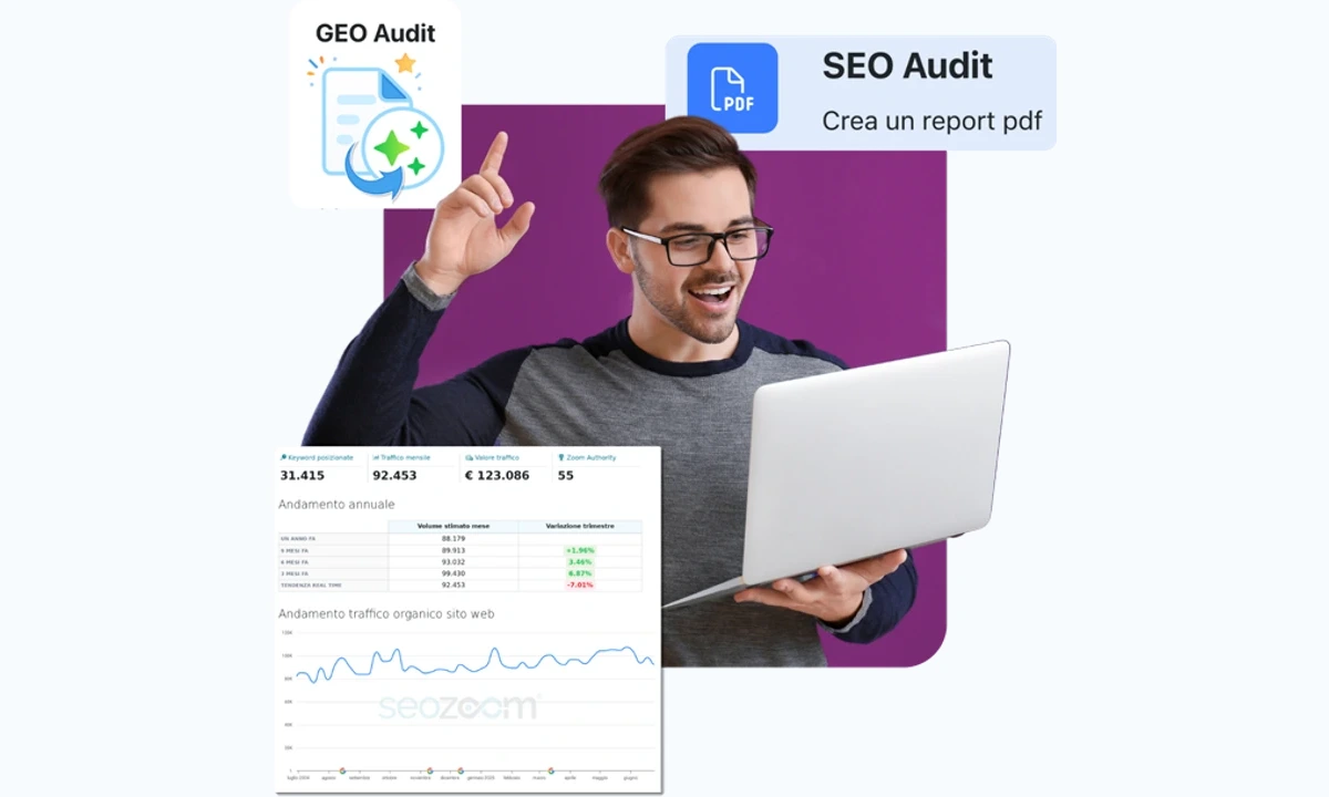 Aperçu public SEOZoom Audit SEO et GEO avec rapport PDF