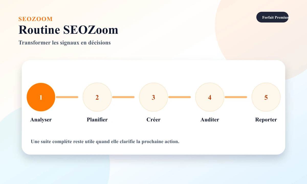 Routine Rankerfox pour utiliser SEOZoom en cinq étapes