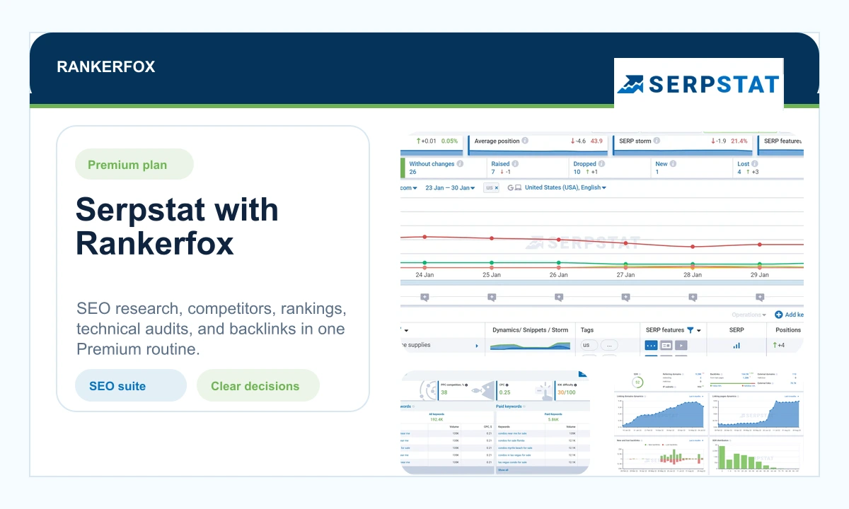 Serpstat with Rankerfox preview