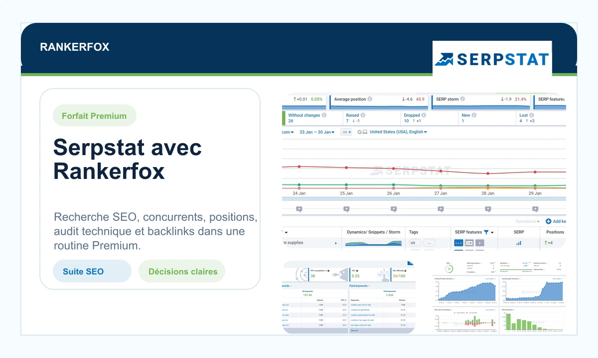 Aperçu Serpstat avec Rankerfox