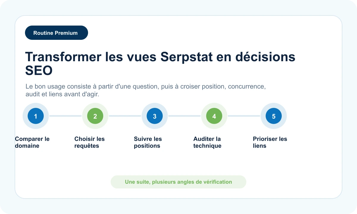 Routine Rankerfox pour utiliser Serpstat en cinq étapes