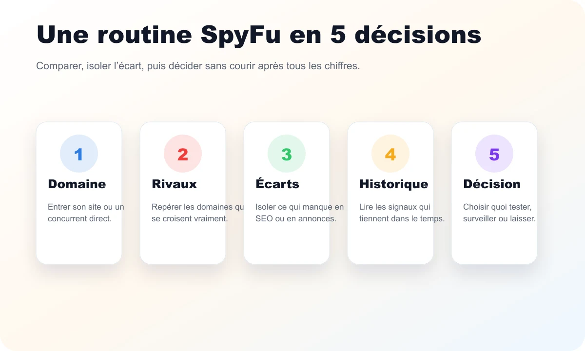 Routine Rankerfox pour utiliser SpyFu en cinq décisions