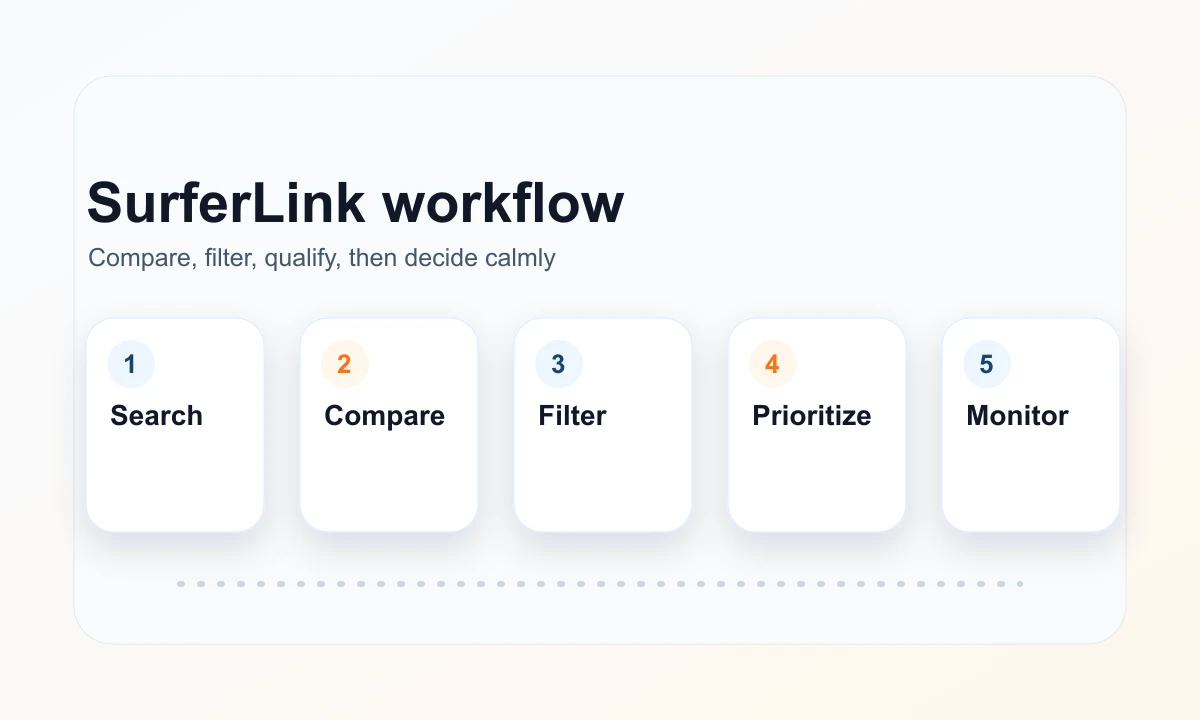 Rankerfox composition presenting a SurferLink workflow