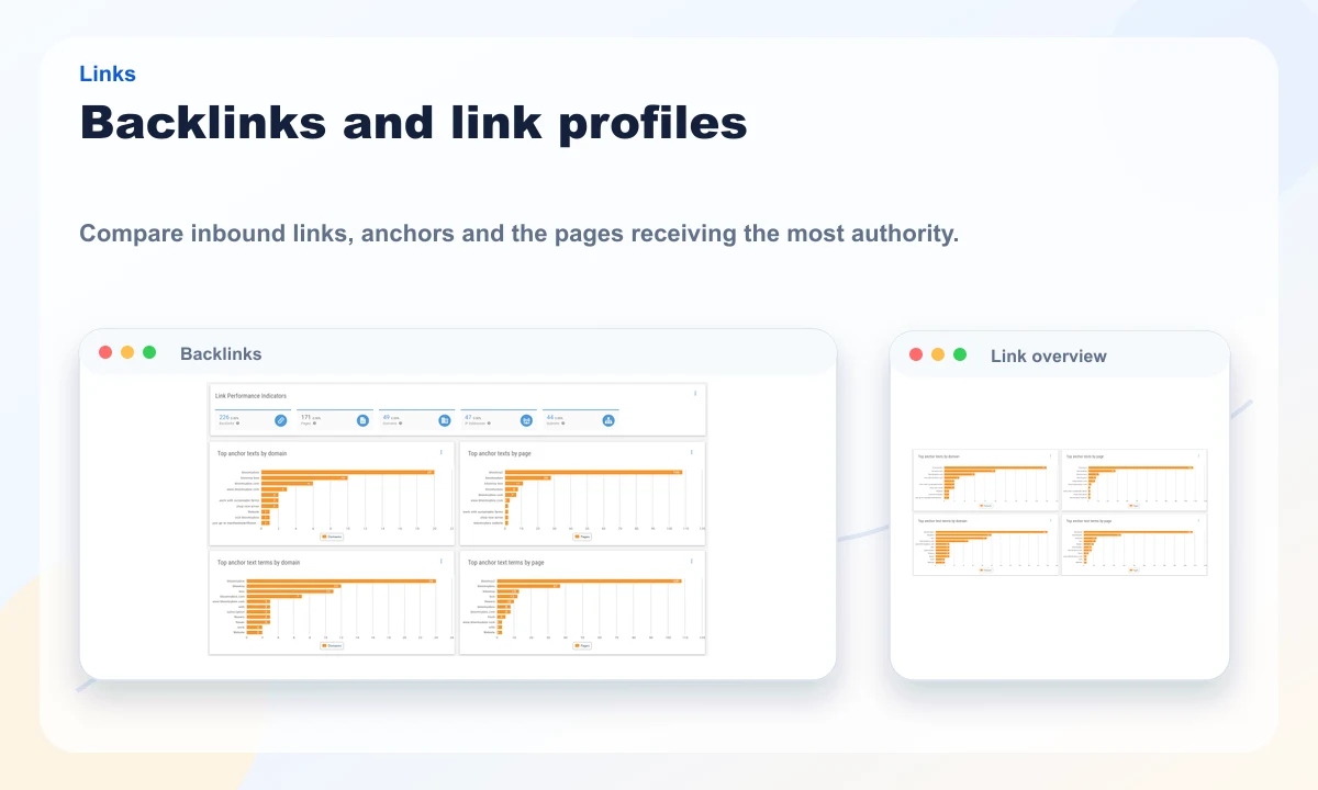 Public XOVI preview of backlinks and link profile data