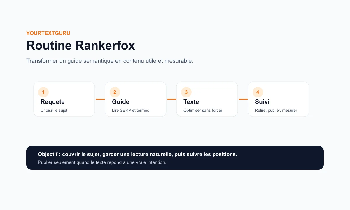 Composition Rankerfox montrant une routine YourTextGuru